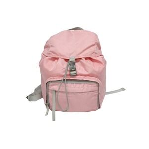 PRADA triangle logo backpack hardware pink gray